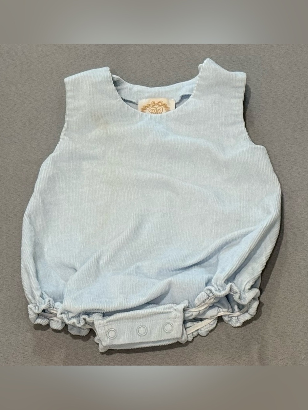 Light Blue Baby Corduroy Romper